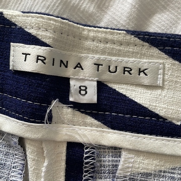 TRINA TURK navy and white printed pants - Picture 3 of 6